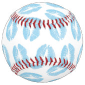 青い唇、唇のパターン、青い口紅、キス ソフトボール (裏面)