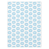 青い唇、唇のパターン、青い口紅、キス テーブルクロス (正面)