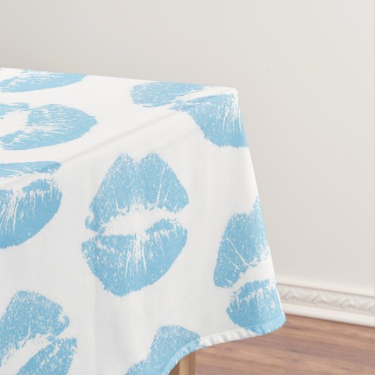 青い唇、唇のパターン、青い口紅、キス テーブルクロス (インサイチュ)