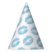 青い唇、唇のパターン、青い口紅、キス パーティーハット (左)