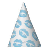 青い唇、唇のパターン、青い口紅、キス パーティーハット (右)