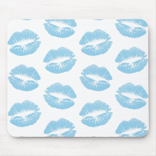 青い唇、唇のパターン、青い口紅、キス マウスパッド (正面)
