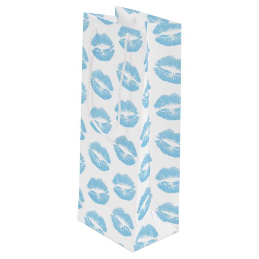 青い唇、唇のパターン、青い口紅、キス ワインギフトバッグ (裏面アングル)