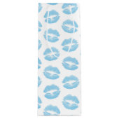 青い唇、唇のパターン、青い口紅、キス ワインギフトバッグ (正面)