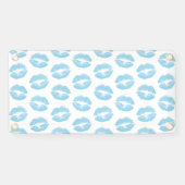 青い唇、唇のパターン、青い口紅、キス 横断幕 (横)