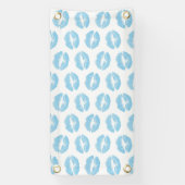 青い唇、唇のパターン、青い口紅、キス 横断幕 (縦)