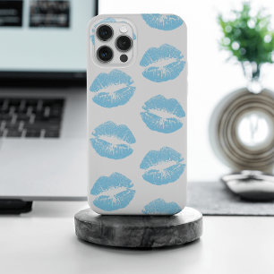 青い唇、唇のパターン、青い口紅、キス iPhone 15 PRO MAXケース