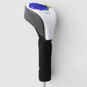 青い唐魚漫画イラストレーション ゴルフヘッドカバー (アングル)