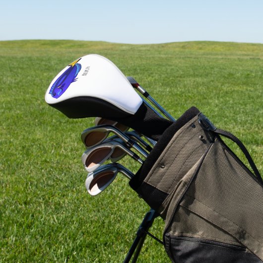 青い唐魚漫画イラストレーション ゴルフヘッドカバー (インサイチュ)