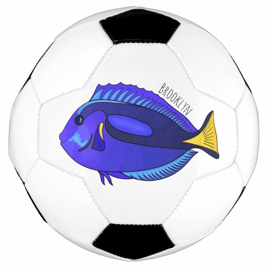 青い唐魚漫画イラストレーション サッカーボール (正面)