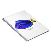 青い唐魚漫画イラストレーション ノートブック (右側)