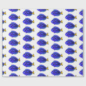 青い唐魚漫画イラストレーション ラッピングペーパー (フラット)