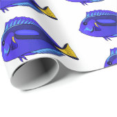 青い唐魚漫画イラストレーション ラッピングペーパー (ロールコーナー)