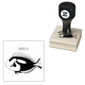 青い唐魚漫画イラストレーション ラバースタンプ (押印)
