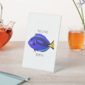 青い唐魚漫画イラストレーション 台座サイン (インサイチュ)