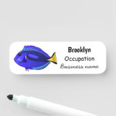 青い唐魚漫画イラストレーション 名札 (インサイチュ)