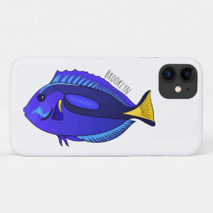 青い唐魚漫画イラストレーション iPhone 11 ケース