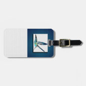 青い喉のハミングバードラゲージタグ ラゲッジタグ (正面横)