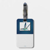 青い喉のハミングバードラゲージタグ ラゲッジタグ (裏面縦)