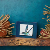 青い喉の詰まったハミングバード フォトプラーク (側面)