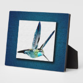 青い喉の詰まったハミングバード フォトプラーク (側面)