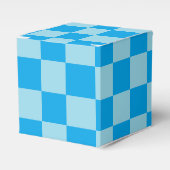 青い四角いブロックパターン フェイバーボックス (正面サイド)