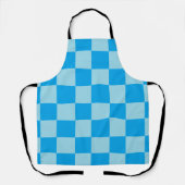 青い四角いブロック幾何学模様 エプロン (正面)