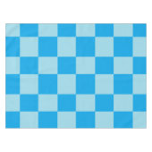 青い四角いブロック幾何学模様 テーブルクロス (正面(横))