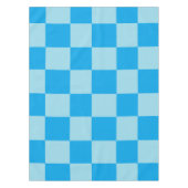 青い四角いブロック幾何学模様 テーブルクロス (正面)