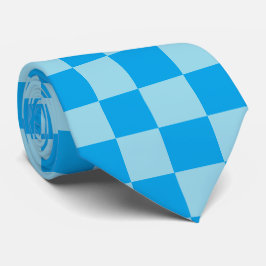 青い四角いブロック幾何学模様 ネクタイ
