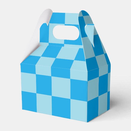 青い四角いブロック幾何学模様 フェイバーボックス (正面サイド)