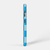 青い四角いブロック幾何学模様 SAMSUNG GALAXYケース (右側面)