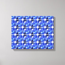 青い四角い模様 キャンバスプリント