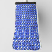 青い四角い模様 ゴルフヘッドカバー (回転90)