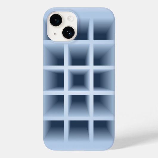 青い四角い穴の模様 Case-Mate iPhoneケース (裏面)
