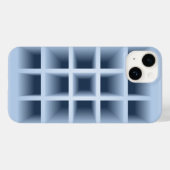 青い四角い穴の模様 Case-Mate iPhoneケース (裏面 (横))