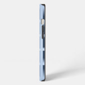 青い四角い穴の模様 iPhoneケース (左側面)