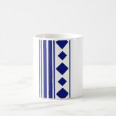 青い四角と線 コーヒーマグカップ (中央)