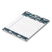 青い四角モダン形のジオメトリパターンをパーソナライズ ノートパッド (回転)