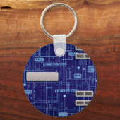 青い回路基板 キーホルダー (正面)