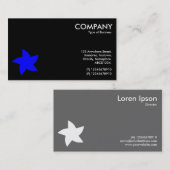 青い回転星記号 – 黒 名刺 (正面/裏面)