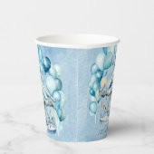 青い回転木馬とアーチバルーン男の子ベイビーシャワー 紙コップ (右)