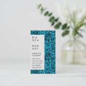 青い図形企業の 名刺 (スタンド正面)