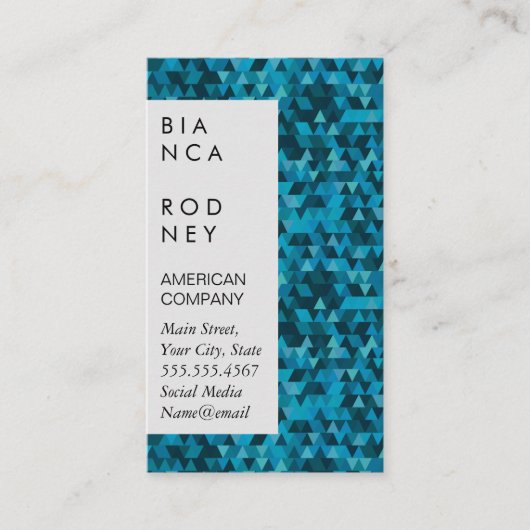 青い図形企業の 名刺 (正面)