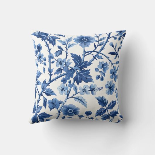 青い国フランスの側フローラ クッション (裏面)