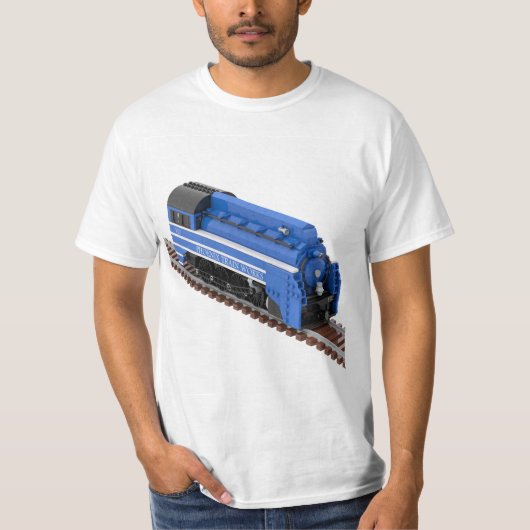 青い圧縮空気機関車 Tシャツ (正面)
