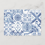 青い地中海のタイルのエンクロージャカード エンクロージャーカード (裏面)