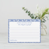 青い地中海のタイルアドバイスウェルウィッシュカード 招待状 (スタンド正面)