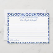 青い地中海のタイルアドバイスウェルウィッシュカード 招待状 (正面)