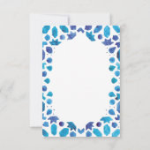 青い地中海のタイル写真サンキューカード (裏面)